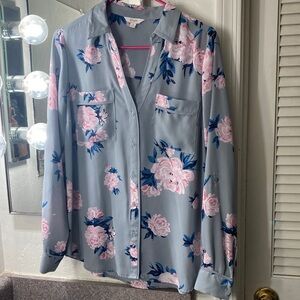 Candie's Pink and Blue Floral Blouse